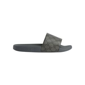 Gucci NIB GG Supreme Canvas Slide Sandals in Gray/Black Size 10